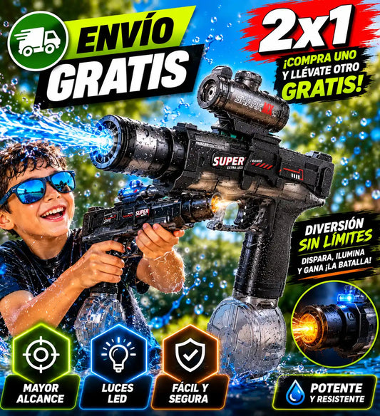 Pistola de Agua Eléctrica Recargable con Luces LED