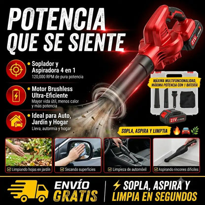 Sopladora Aspiradora Profesional 4 en 1 Inalámbrica