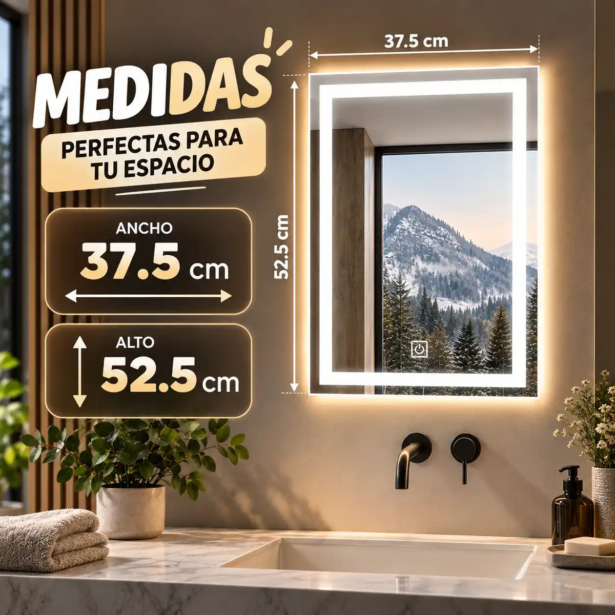 Espejo LED Touch 3 Tonos
