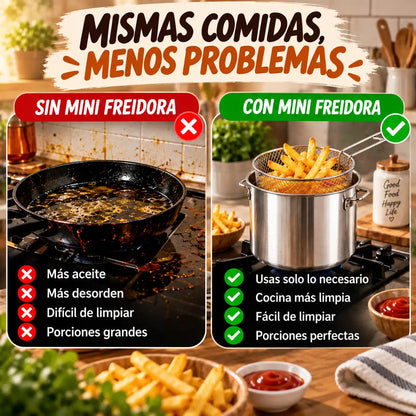 Mini Freidora Compacta de Acero Inoxidable