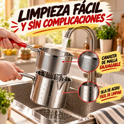 Mini Freidora Compacta de Acero Inoxidable