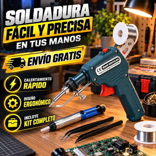 Pistola Soldadora Pro 60W con Alimentación de Estaño