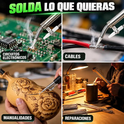 Pistola Soldadora Pro 60W con Alimentación de Estaño